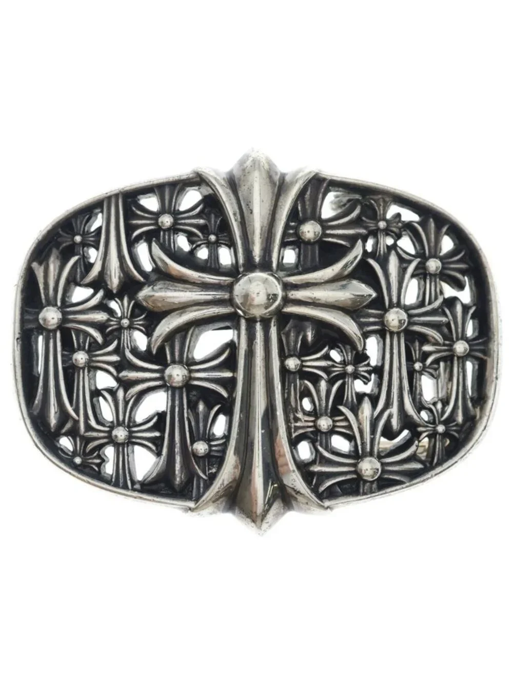 Chrome Hearts Buckl Cemetery 1.5 Cross Buckle Silver Belt